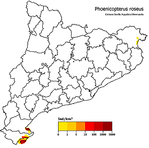 Mapa d'abundància absoluta en medis aquàtics